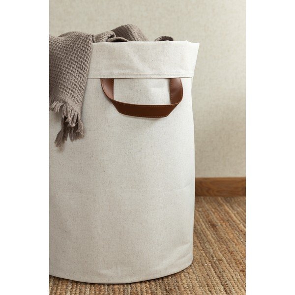 Coș de rufe bej din material textil 69 l Soft Storage – Bigso-image-3