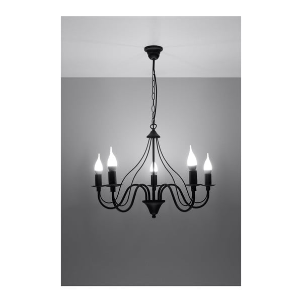 Lustră Sollux Floriano 5, negru-image-3