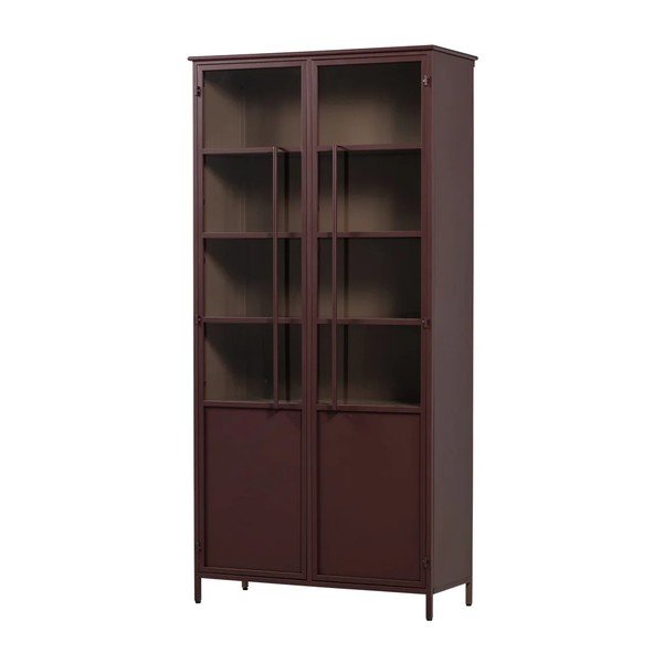 Vitrină burgundy din metal 99x203x45 cm Exhibit – WOOOD-image-4