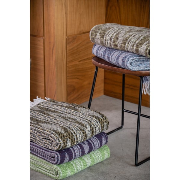 Pled din amestec de bumbac Euromant Zanzibar, 140 x 180 cm, albastru-image-3