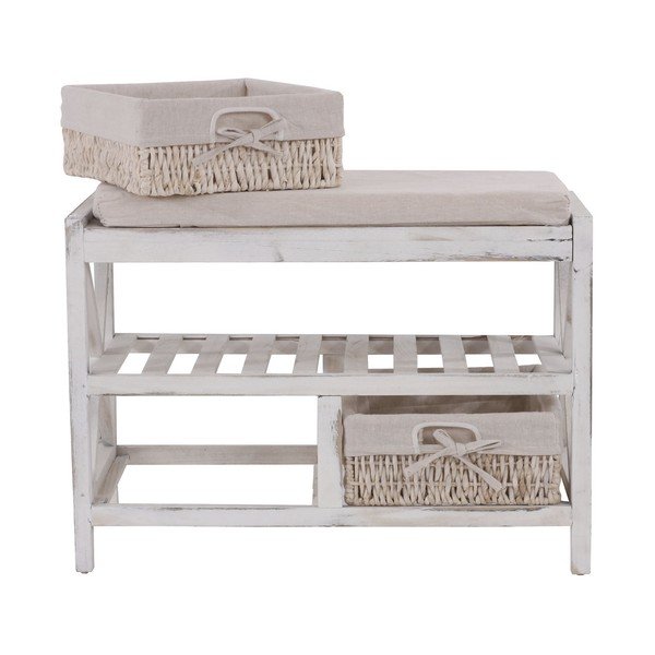 Băncuță cu spațiu de depozitare Mendler Shabby Shoe, alb-image-3