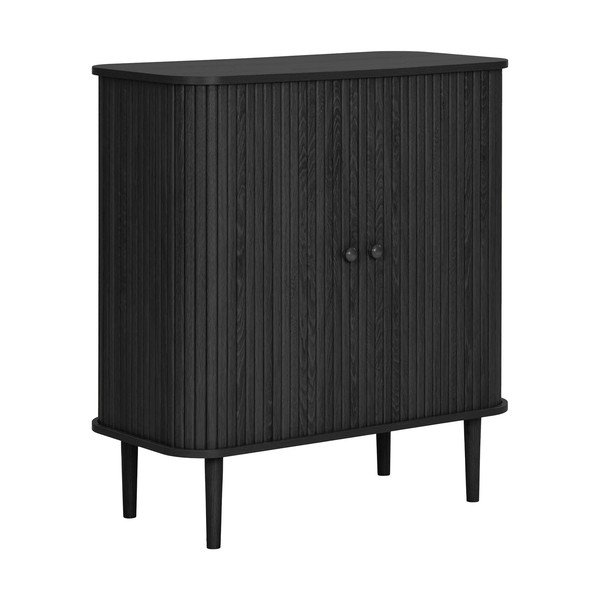 Comodă neagră din lemn de pin 80x87x40 cm Nikko – House Nordic-image-4