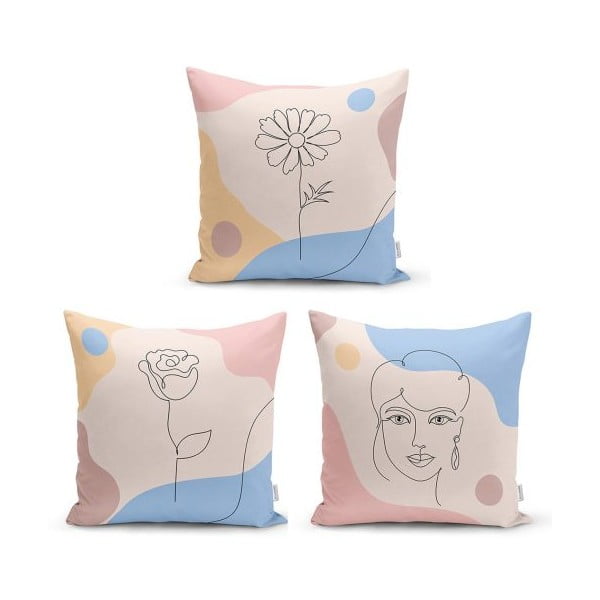 Set 3 fețe de pernă decorative Minimalist Cushion Covers Minimalist, 45 x 45 cm