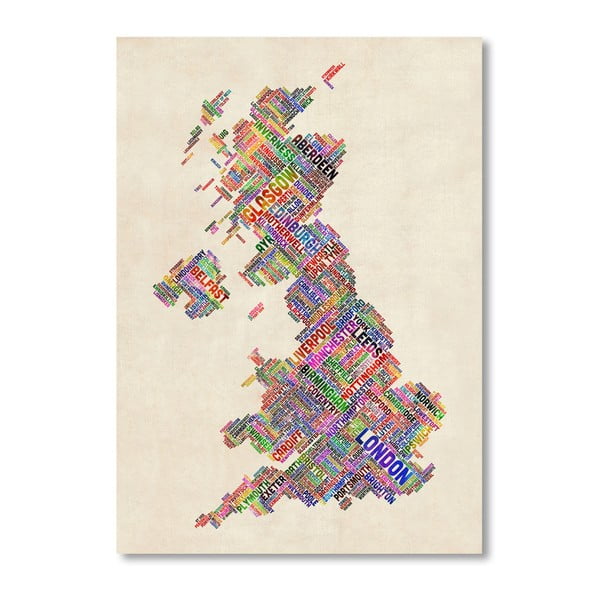 Poster Marea Britanie Americanflat Town, 60 x 42 cm, multicolor