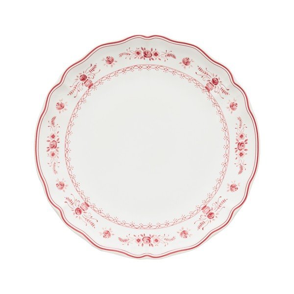 Farfurie roșie/albă din gresie ø 27 cm Vila – Costa Nova