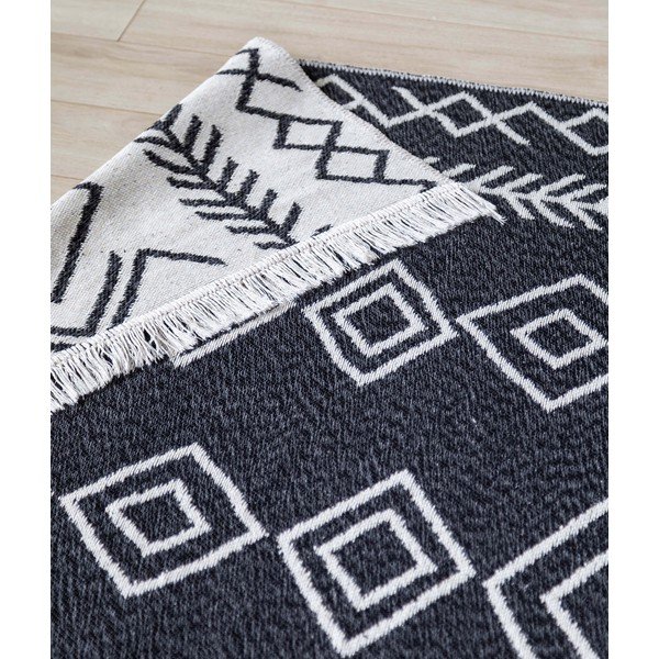 Covor din bumbac Oyo home Duo, 60 x 100 cm, alb-negru-image-3