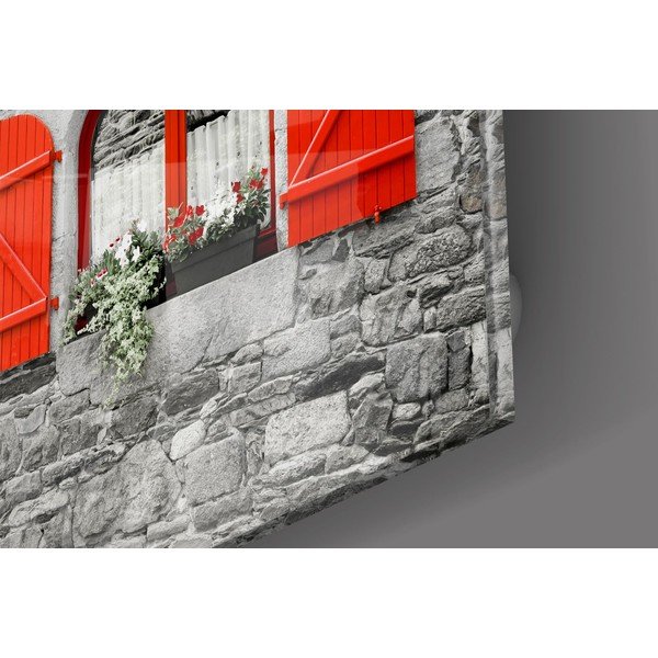 Tablou din sticlă Insigne Red Door and Window-image-2