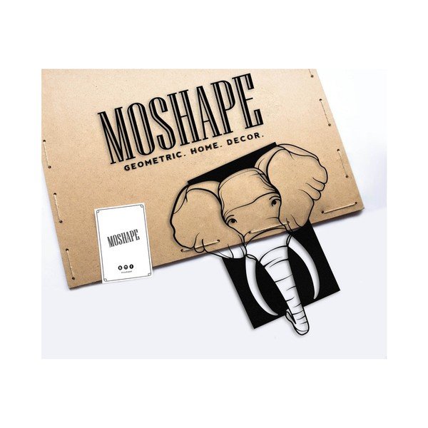 Decorațiune metalică de perete Elephant, negru-image-1