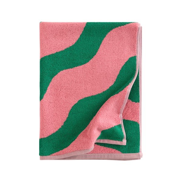 Prosop verde/roz din bumbac 50x70 cm Waves – Jotex