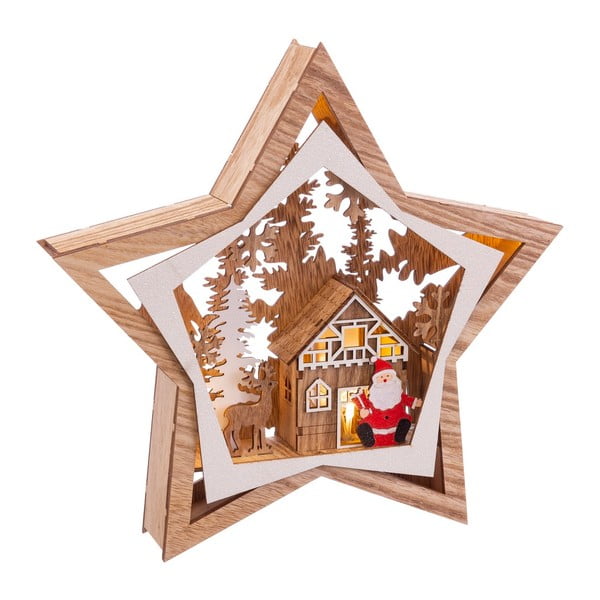 Decorațiune luminoasă maro  cu model de Crăciun Noel – Casa Selección