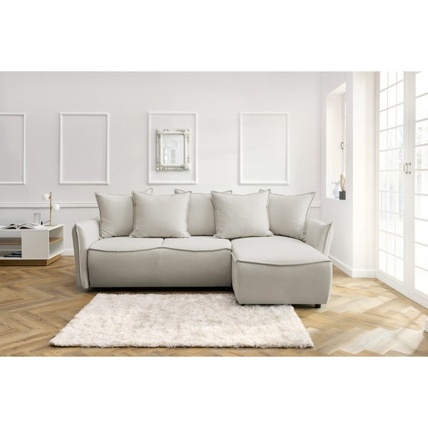 Colțar crem extensibil (colț  pe partea dreaptă) Leon – Bobochic Paris-image-1