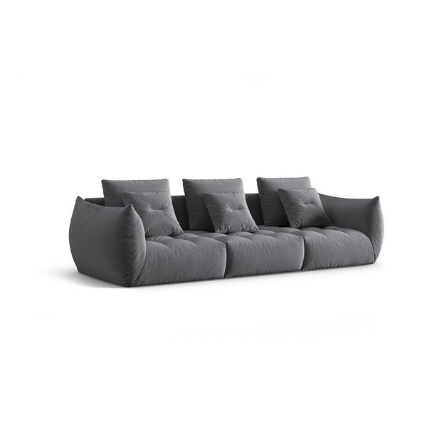 Canapea gri închis cu tapițerie din catifea 332 cm Bloom – Micadoni -image-2