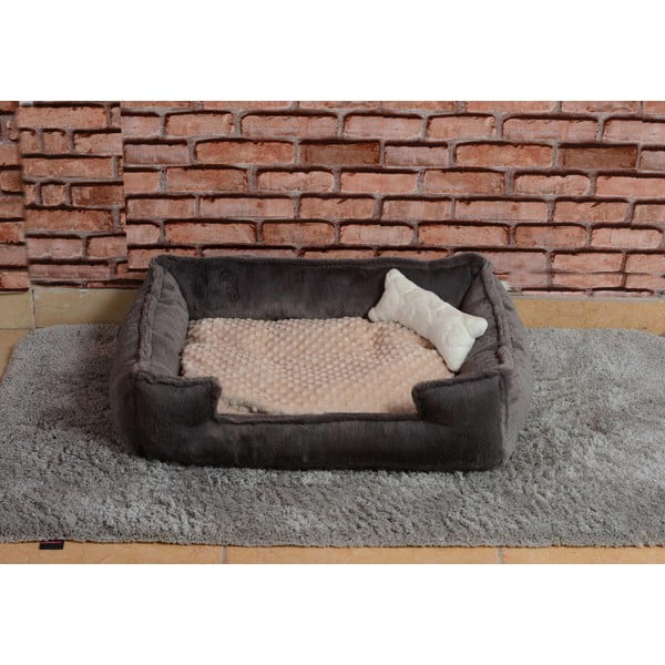 Pat de pluș gri pentru animale de companie Nest - Lydia&Co-image-1