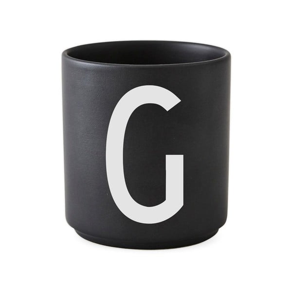 Cană din porțelan Design Letters Alphabet G, 250 ml, negru