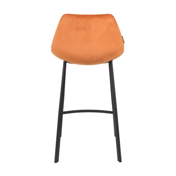 Set 2 scaune bar cu tapițerie catifelată Dutchbone, înălțime 91 cm, portocaliu-image-4