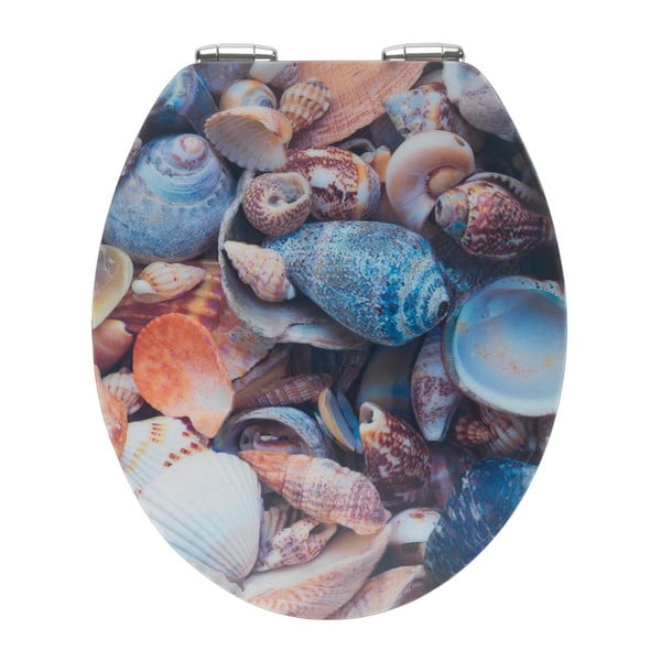 Capac WC din lemn 3D Wenko Sea Shell, 44,5 x 38 cm