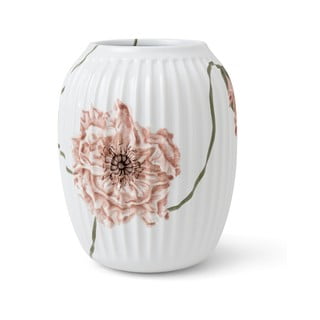 Vază din porțelan Kähler Design Poppy, înălțime 21 cm, alb