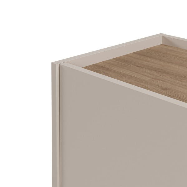 Comodă crem/în culoare naturală cu aspect de lemn de stejar 150x82,5x40,5 cm Lucile – Marckeric-image-3