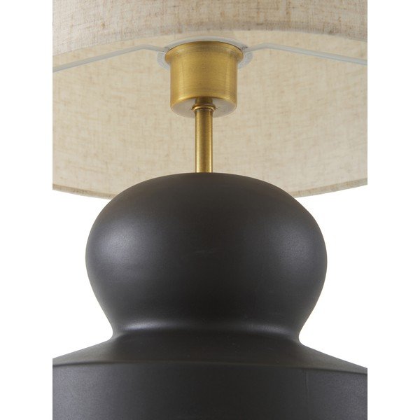 Veioză din ceramică Westwing Collection Georgina, înălțime 52 cm, negru-bej-image-2