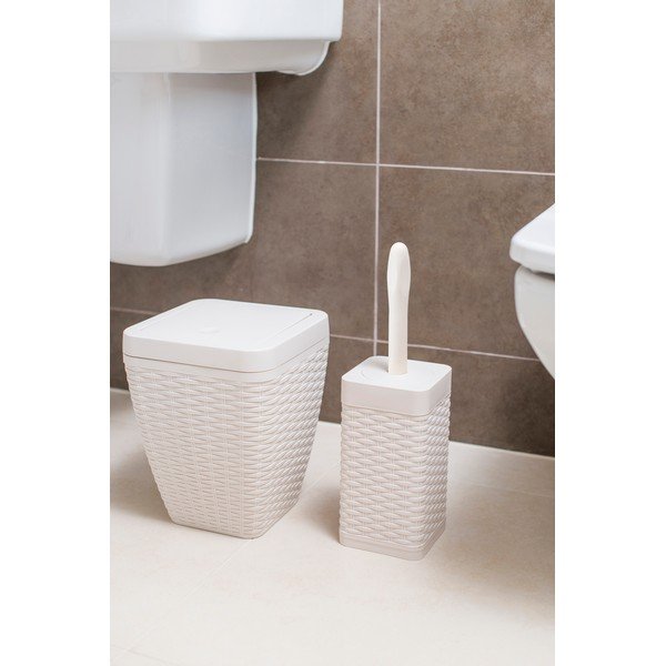 Set coș de baie și perie de toaletă Addis Calico, crem-image-1