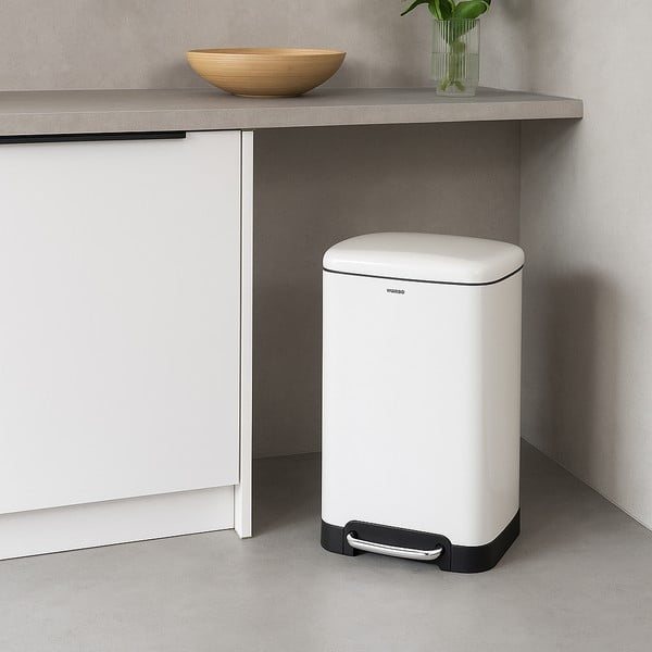 Coș de gunoi Wenko, 30 l, alb-image-1