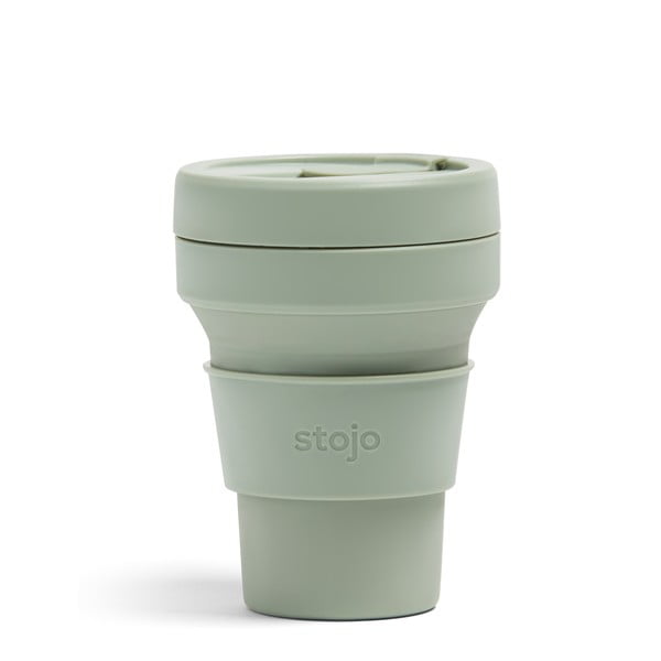 Cană de voiaj pliabilă Stojo Pocket Cup Sage, 355 ml, verde