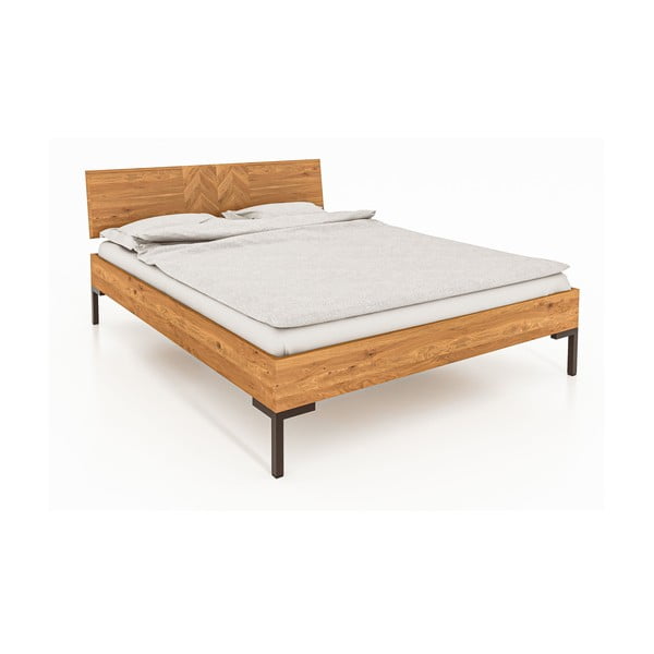Pat matrimonial din lemn de stejar 160x200 cm Abies 2 - The Beds
