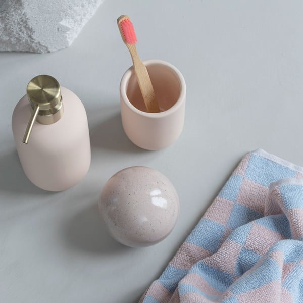 Prosop albastru/roz din bumbac organic 70x133 cm Retro – Mette Ditmer Denmark-image-4