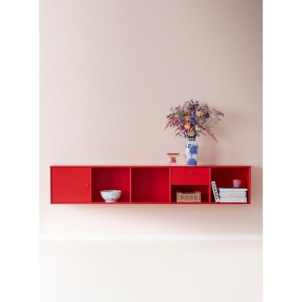 Etajeră de perete TV Mistral 108, roșu-image-4