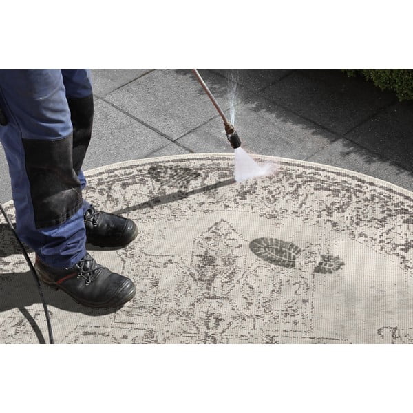 Covor adecvat pentru exterior NORTHRUGS Borbon, ø 140 cm, gri-crem-image-2