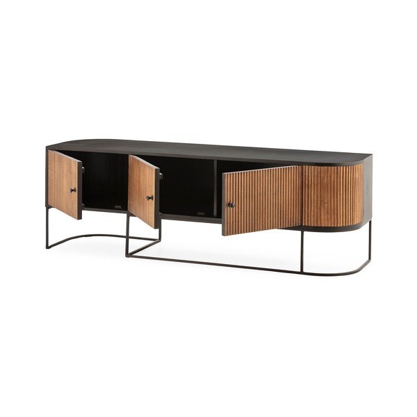 Comodă TV în culoare naturală din lemn de mango 160x55x40 cm Curve – MOME-image-3