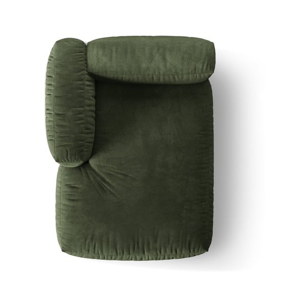 Modul pentru canapea modulară verde cu tapițerie din catifea (cu colț pe partea stângă) Martina – Micadoni -image-3