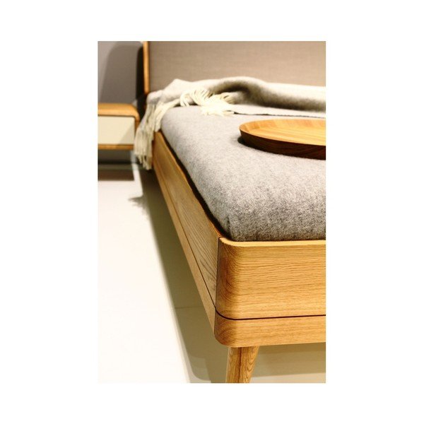 Pat dublu din lemn masiv de stejar Javorina Direct, 160 x 200 cm-image-2