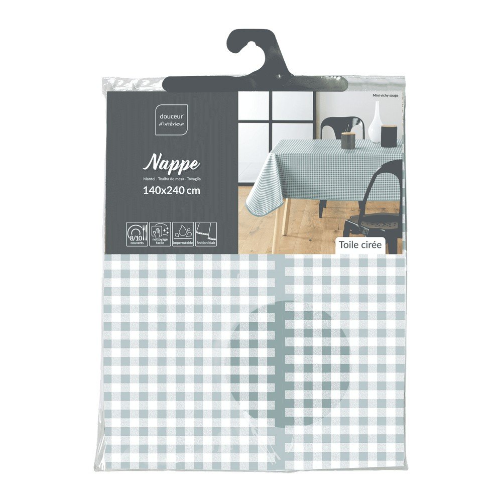 Față de masă lavabilă 160x160 cm Mini Vichy – douceur d\'intérieur