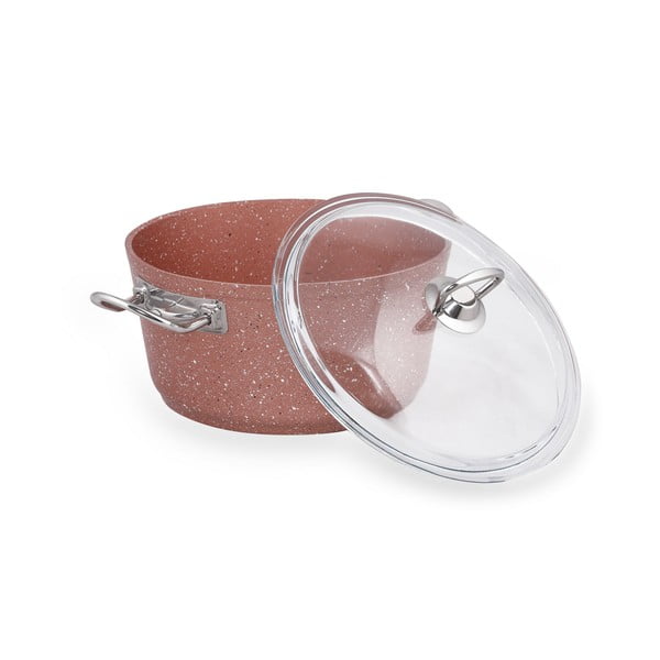 Cratiță din aluminiu cu capac Güral Porselen Classic, ø 22 cm, roz-image-3