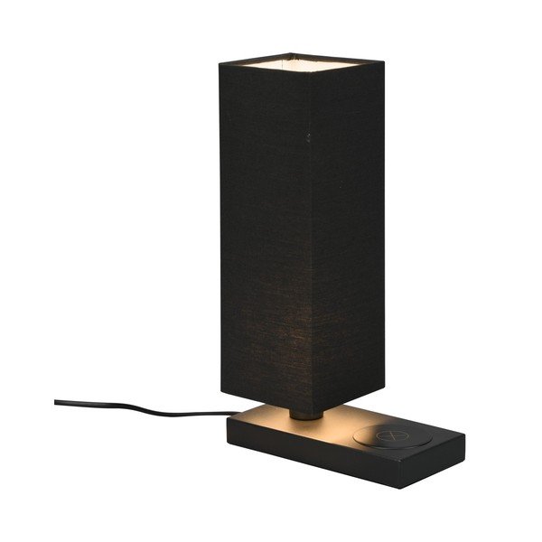 Veioză negru-mat cu încărcător wireless (înălțime 35 cm) Haley – Reality-image-1