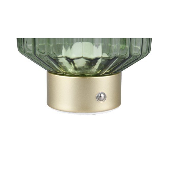 Veioză verde/aurie LED cu intensitate reglabilă cu abajur din sticlă (înălțime 19,5 cm) Lord – Reality-image-3