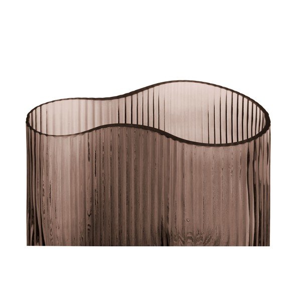Vază din sticlă PT LIVING Wave, înălțime 18 cm, maro-image-2
