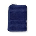 Prosop albastru închis din bumbac organic din frotir 50x100 cm Check – JUNA