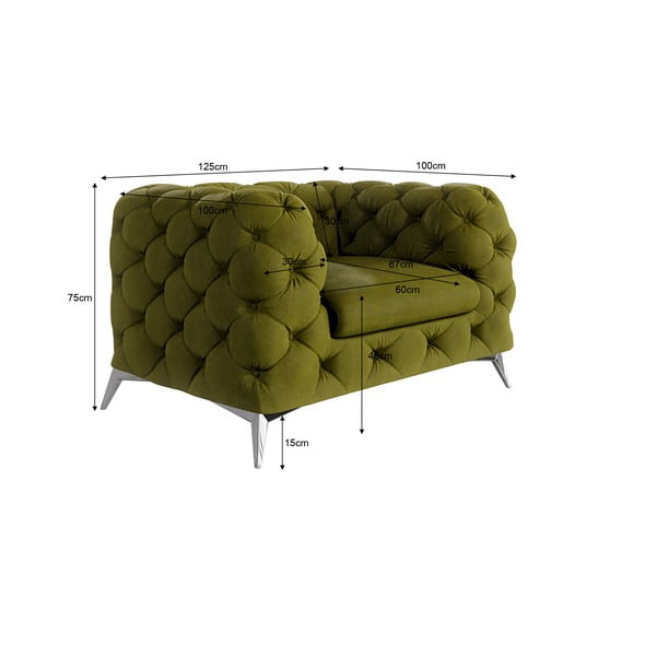 Fotoliu verde cu tapițerie din catifea Chelsea – Ropez-image-3