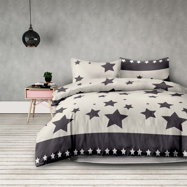 Set 1 husă pentru pilotă și 1 față de pernă din bumbac AmeliaHome Averi Starlight, 140 x 200 cm + 70 x 90 cm-image-1