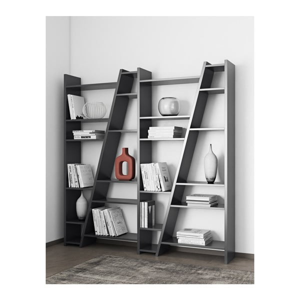 Bibliotecă TemaHome Delta, negru mat-image-3