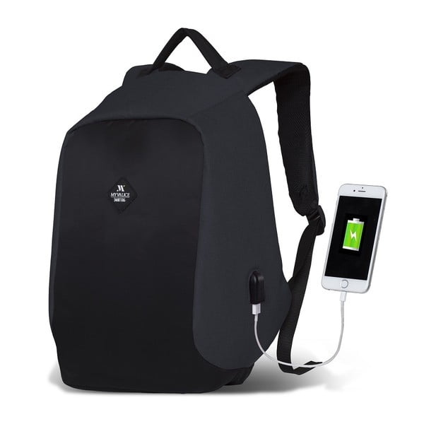 Rucsac cu port USB My Valice SECRET Smart Bag, gri-negru
