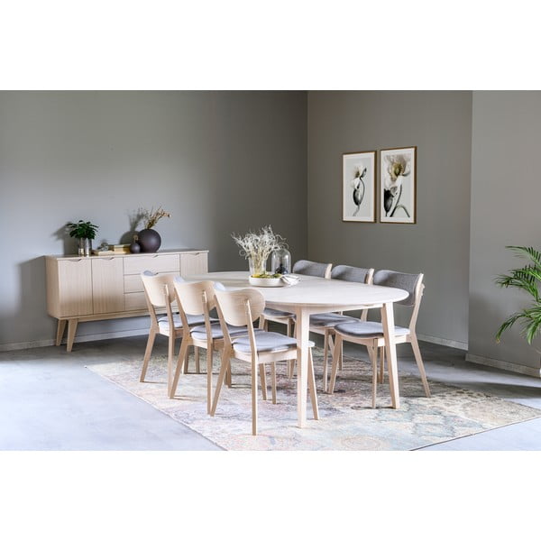 Masă de dinig pliabilă ovală din lemn de stejar Rowico Filipa, 170 x 105 cm, culoare deschisă-image-1