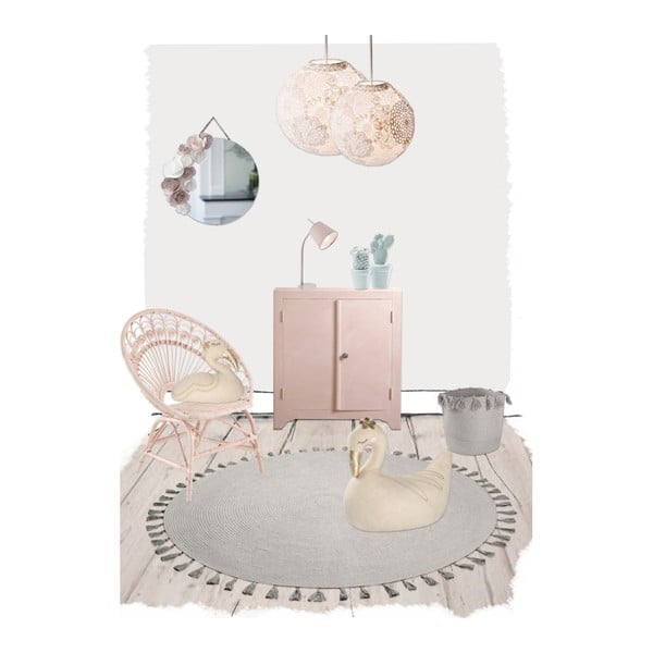 Covor țesut manual Nattiot Josephine, ∅ 140 cm, gri-image-1