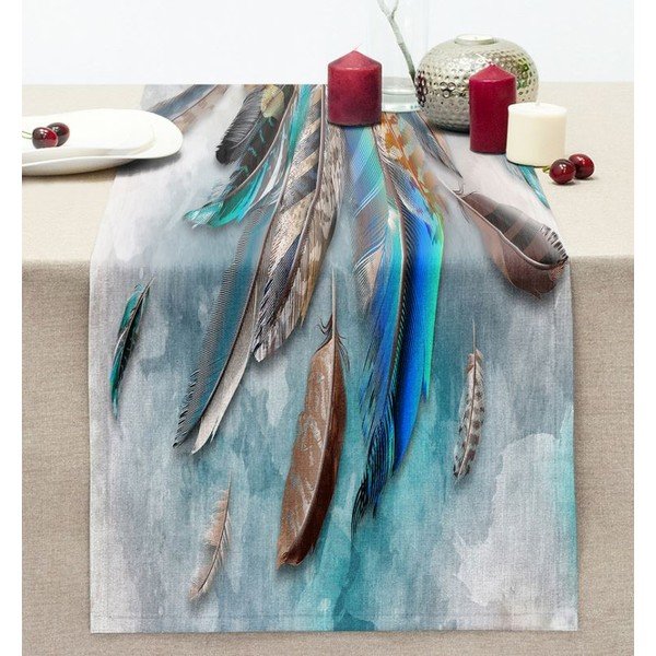 Napron de masă 40x130 cm Blue Feather – Mila Home-image-1