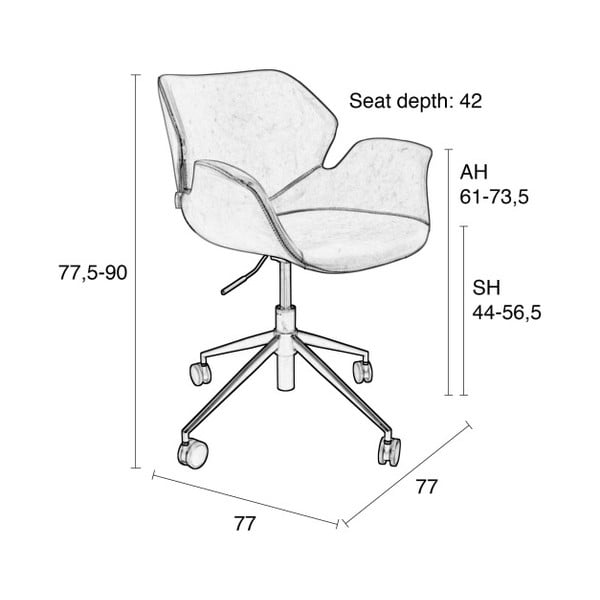 Scaun birou Zuiver Office Chair Nikki, negru-image-2