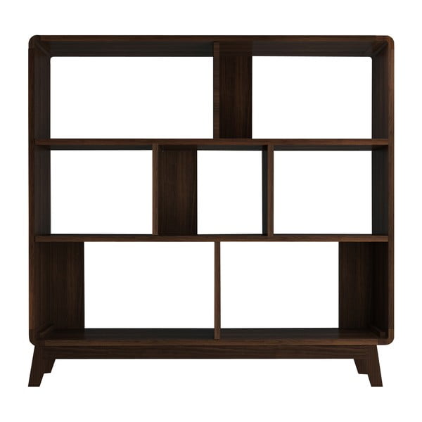 Bibliotecă în culoare naturală cu aspect de lemn de nuc 122x126 cm Cassie - Støraa-image-2