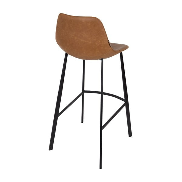 Scaune de bar maro 2 buc. tapițate (înălțime șezut 80 cm) Franky – Dutchbone-image-3