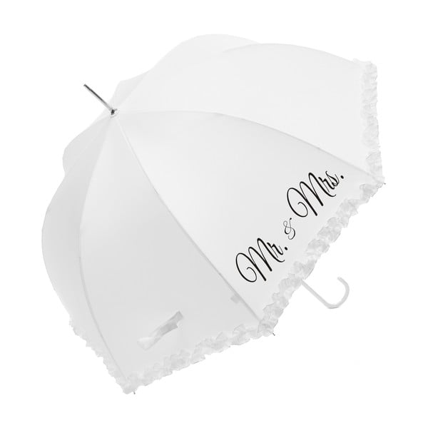 Umbrelă mireasă Ambiance Mr & Mrs, ⌀ 90 cm, alb